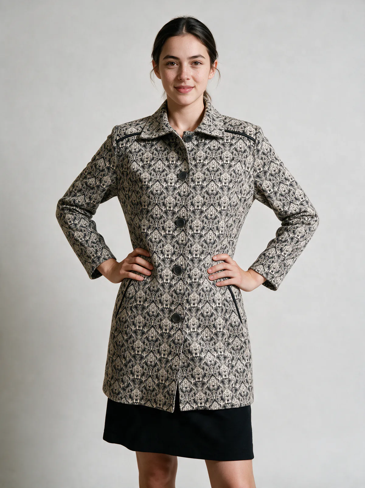 Abrigo Jacquard Damasco — foto 2