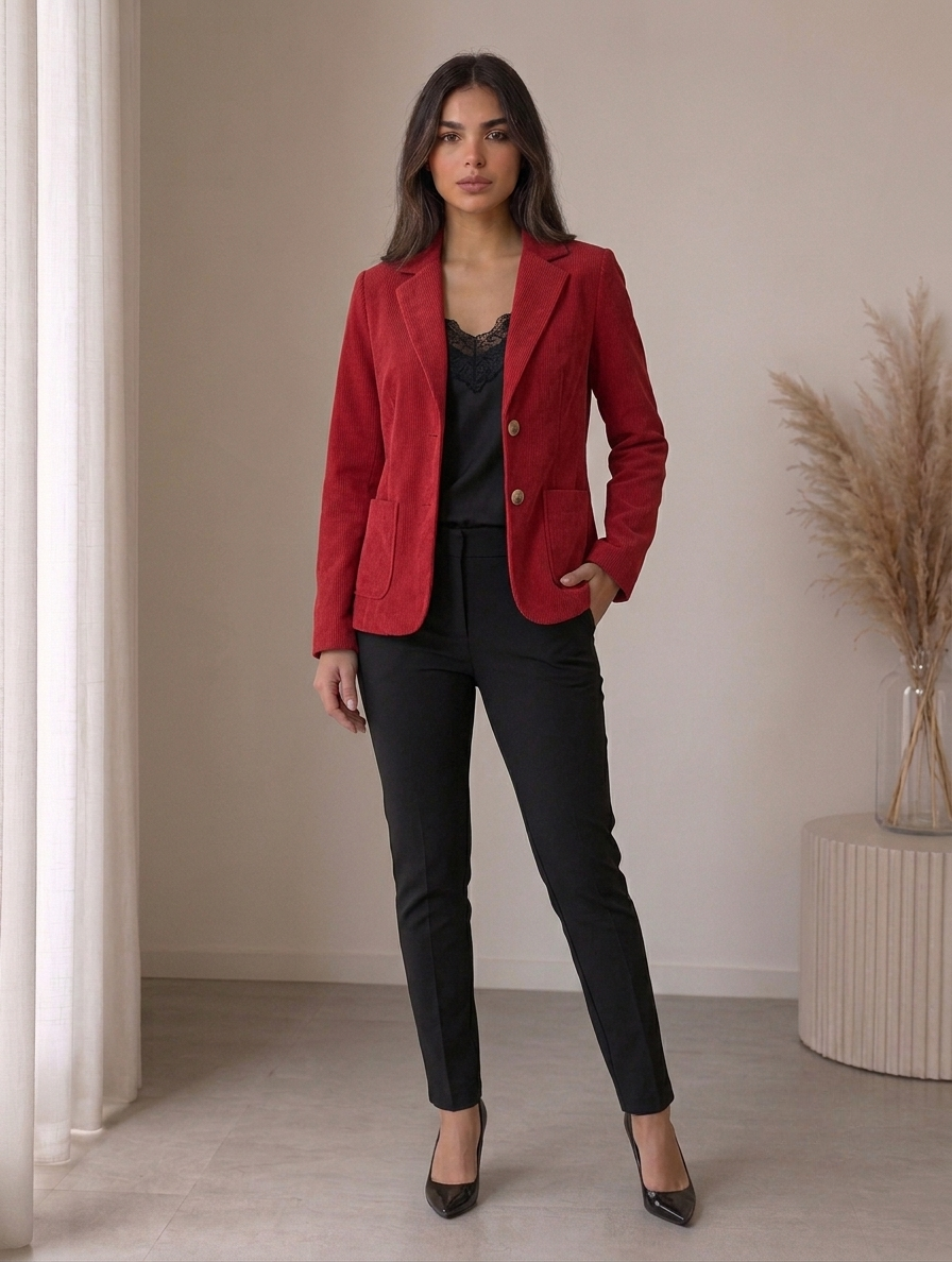 Blazer Gamuza Roja