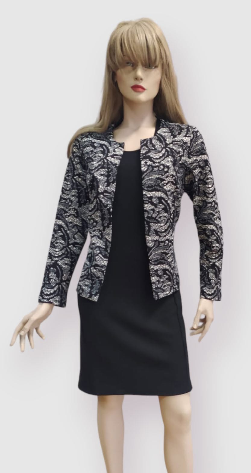 Conjunto Vestido Negro + Torera Encaje
