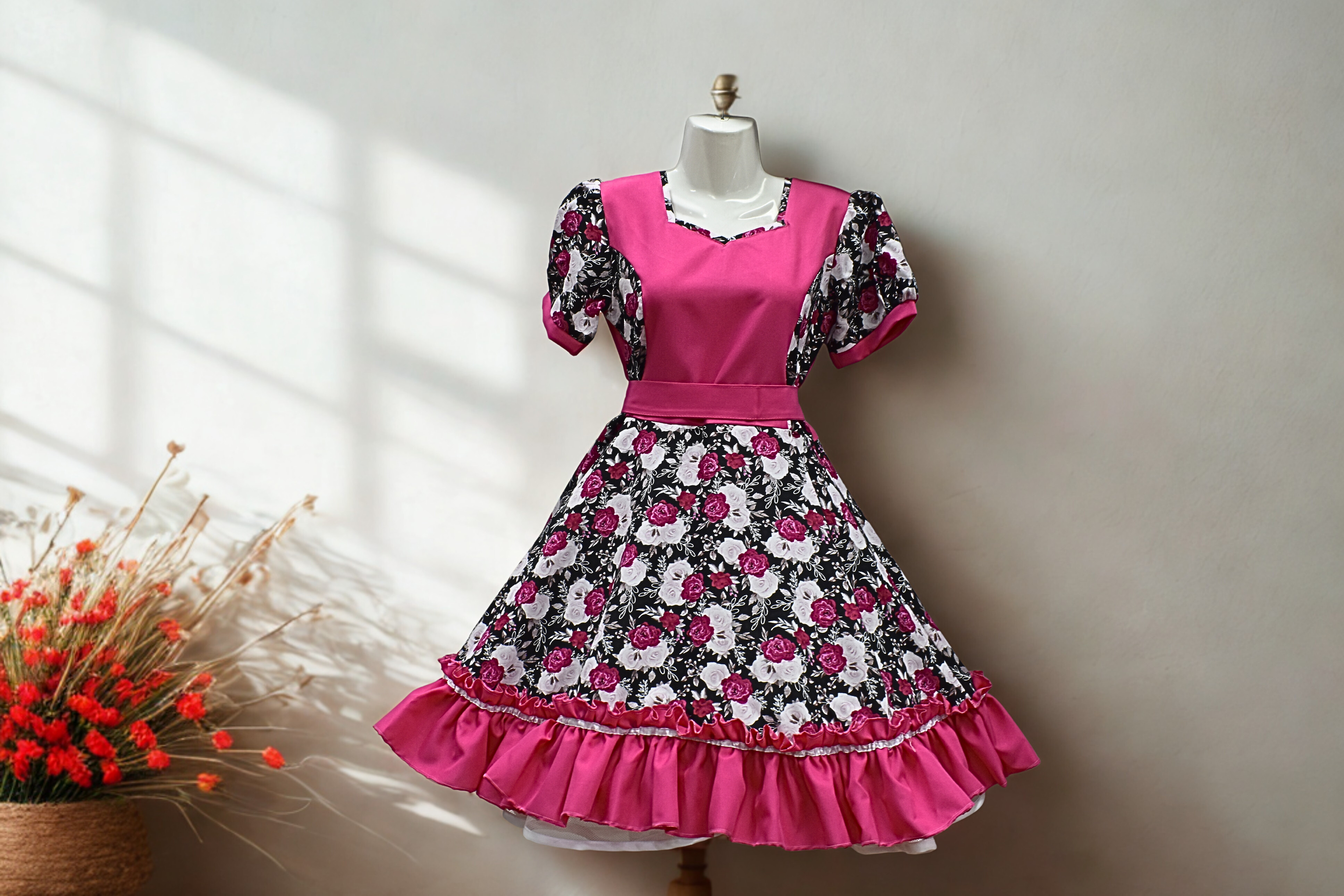 Vestido de Huasa Fucsia