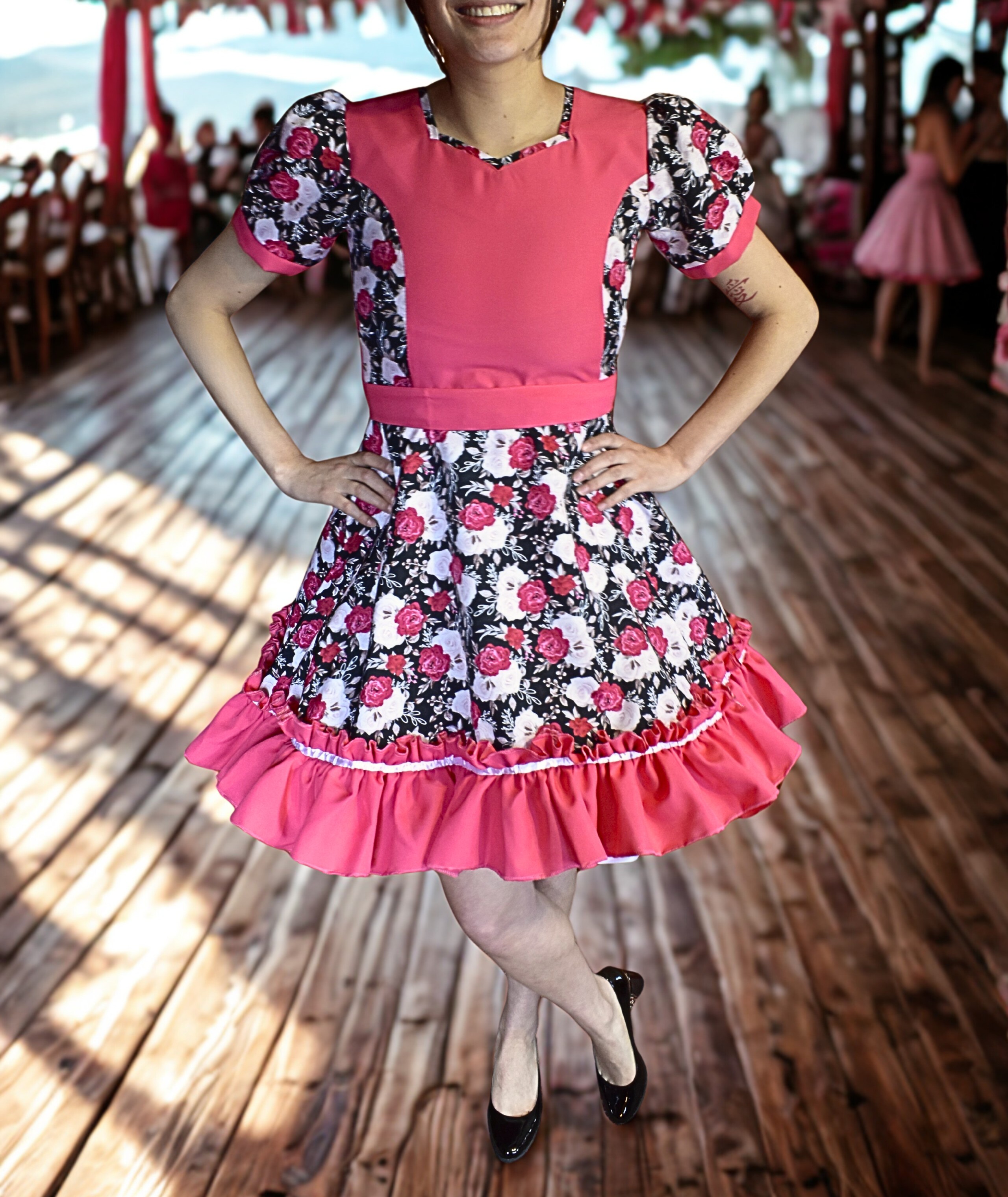Vestido de Huasa Coral