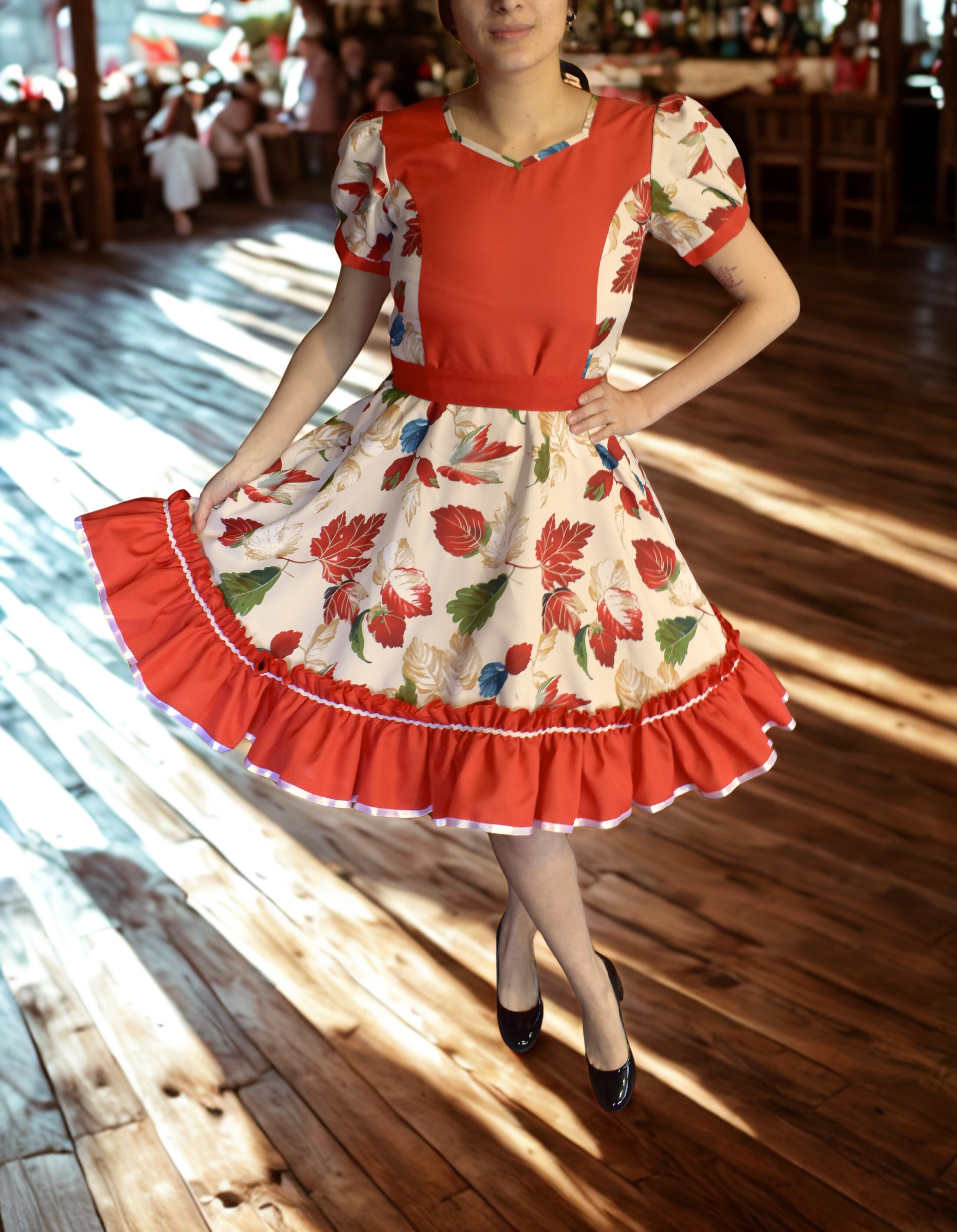 Vestido de Huasa Rojo Copihue 2