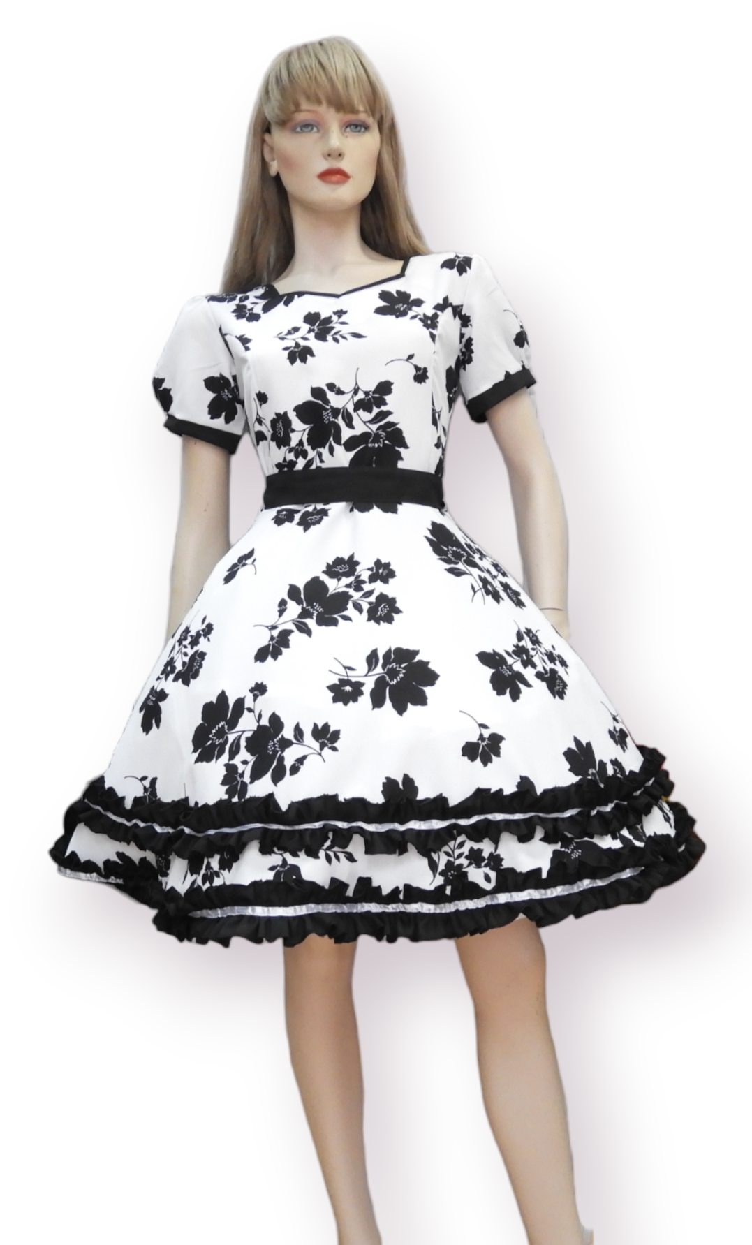 Vestido de Huasa Azul Flores