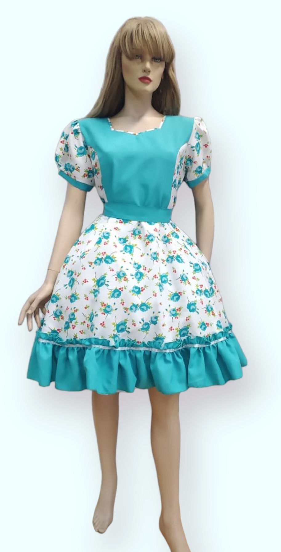 Vestido de Huasa Celeste