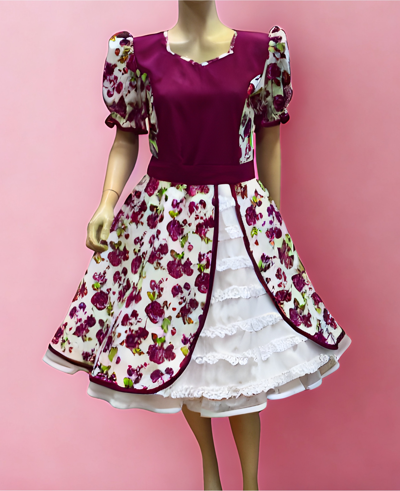 Vestido de Huasa Burdeo