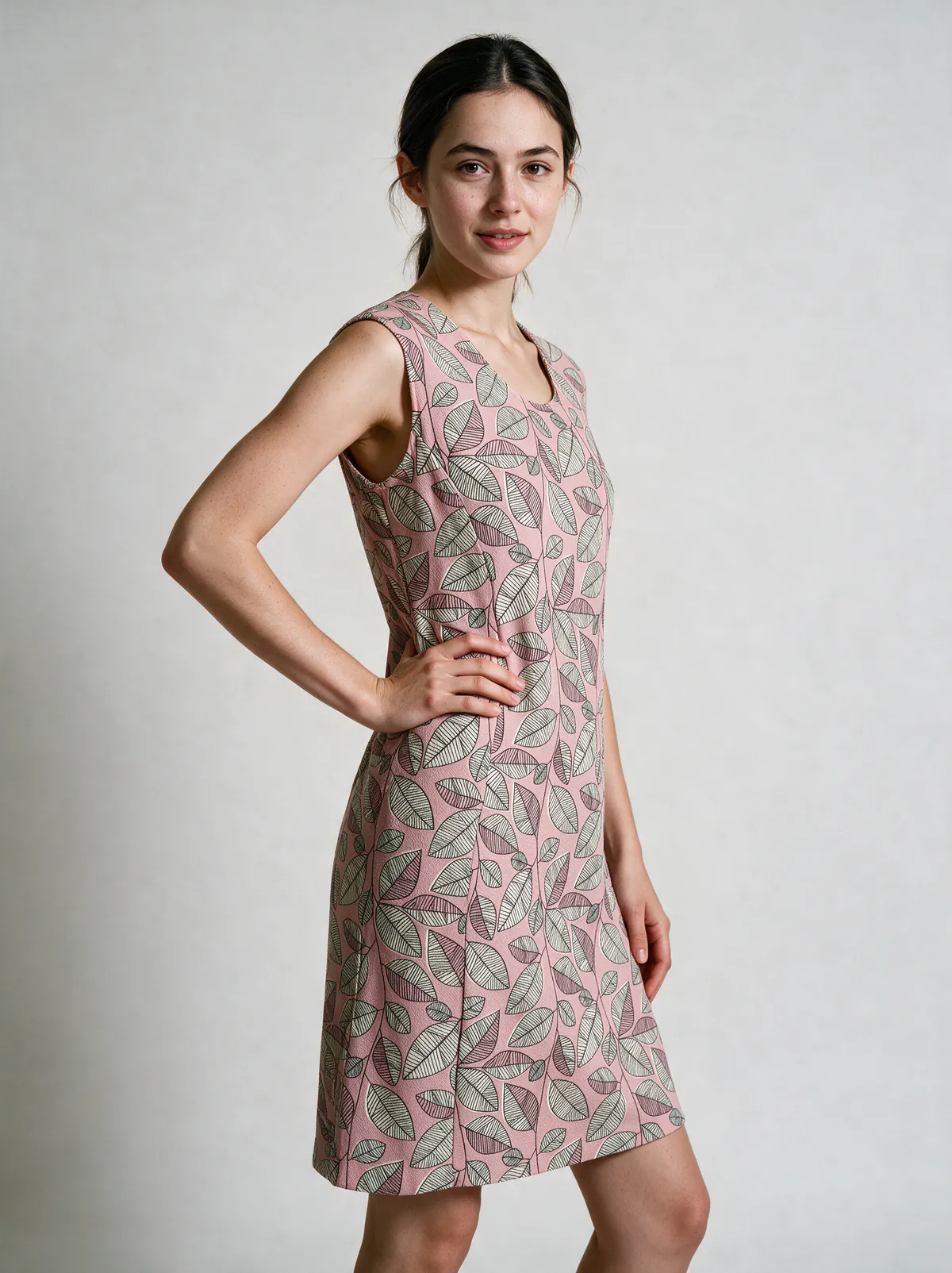 Vestido Hojas Rosa — foto 2