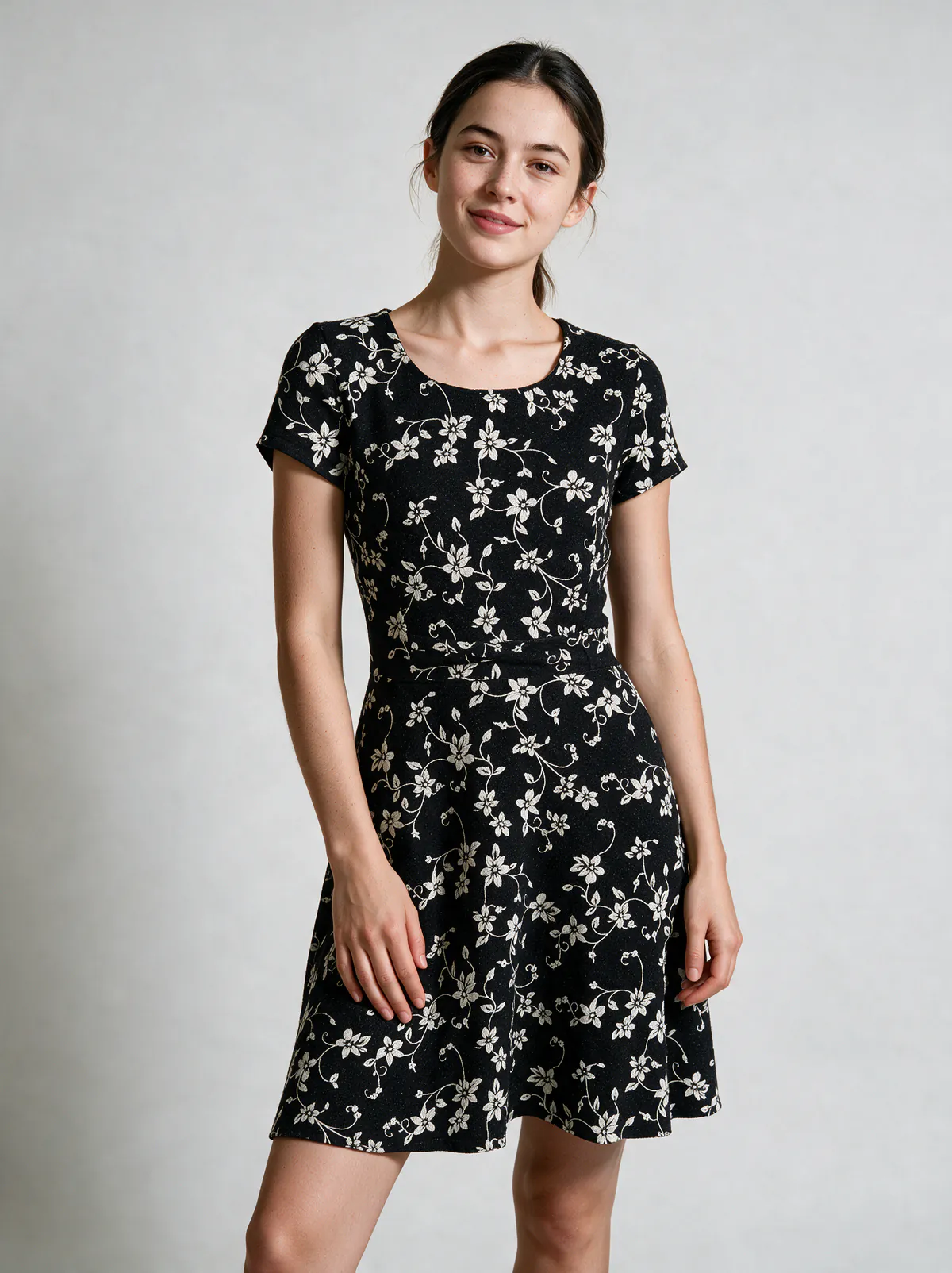 Vestido Negro Flores